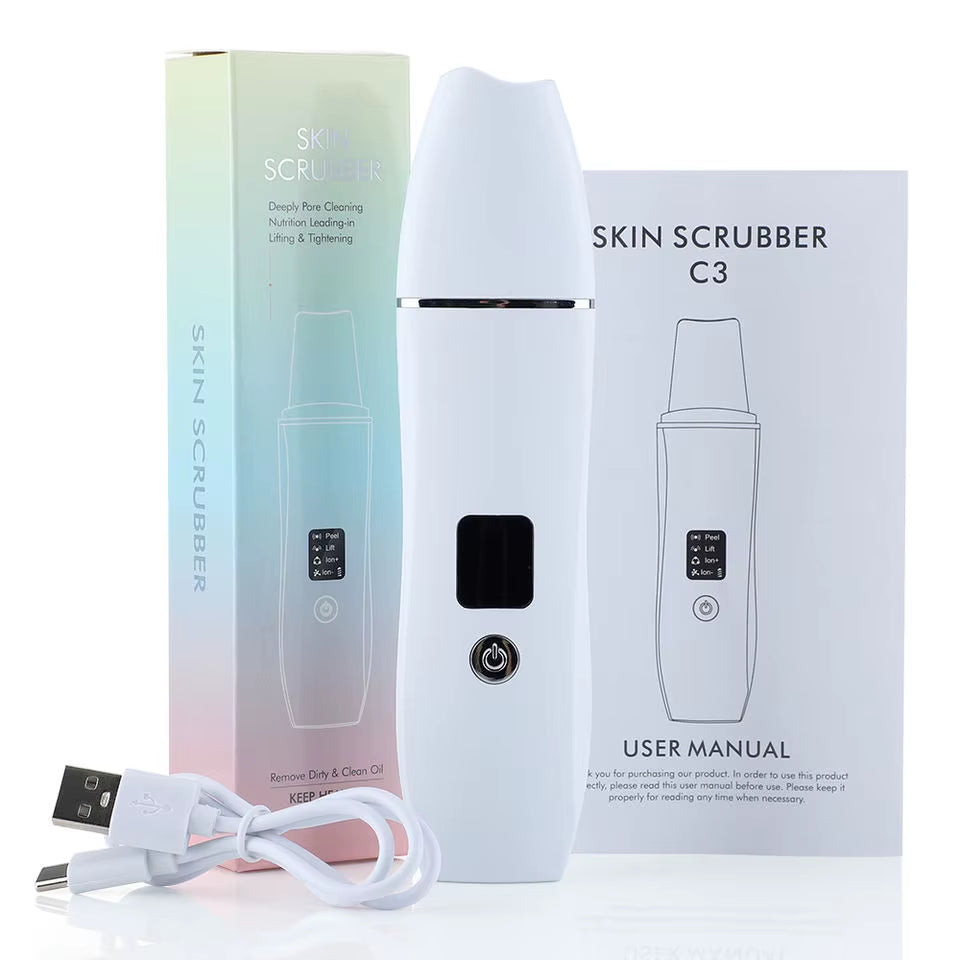 Revolutionary Ultrasonic Skin Scrubber: Blackhead Remover & Facial Cleanser with 4 Modes for Deep Cleansing and Skin Lifting