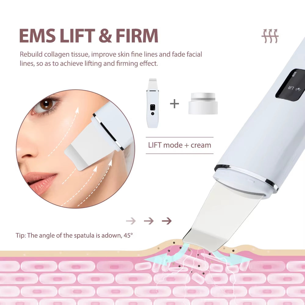 Revolutionary Ultrasonic Skin Scrubber: Blackhead Remover & Facial Cleanser with 4 Modes for Deep Cleansing and Skin Lifting