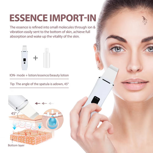 Revolutionary Ultrasonic Skin Scrubber: Blackhead Remover & Facial Cleanser with 4 Modes for Deep Cleansing and Skin Lifting